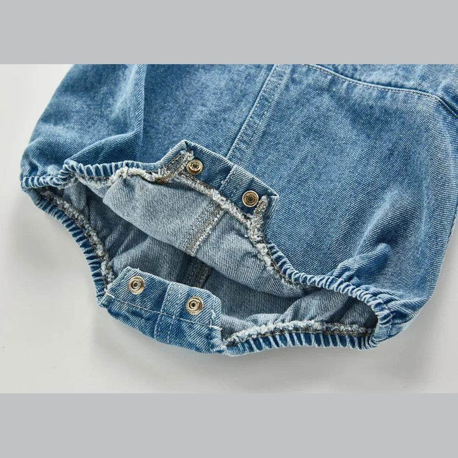 Denim Bodysuits Kids Jumpsuit - Givenco