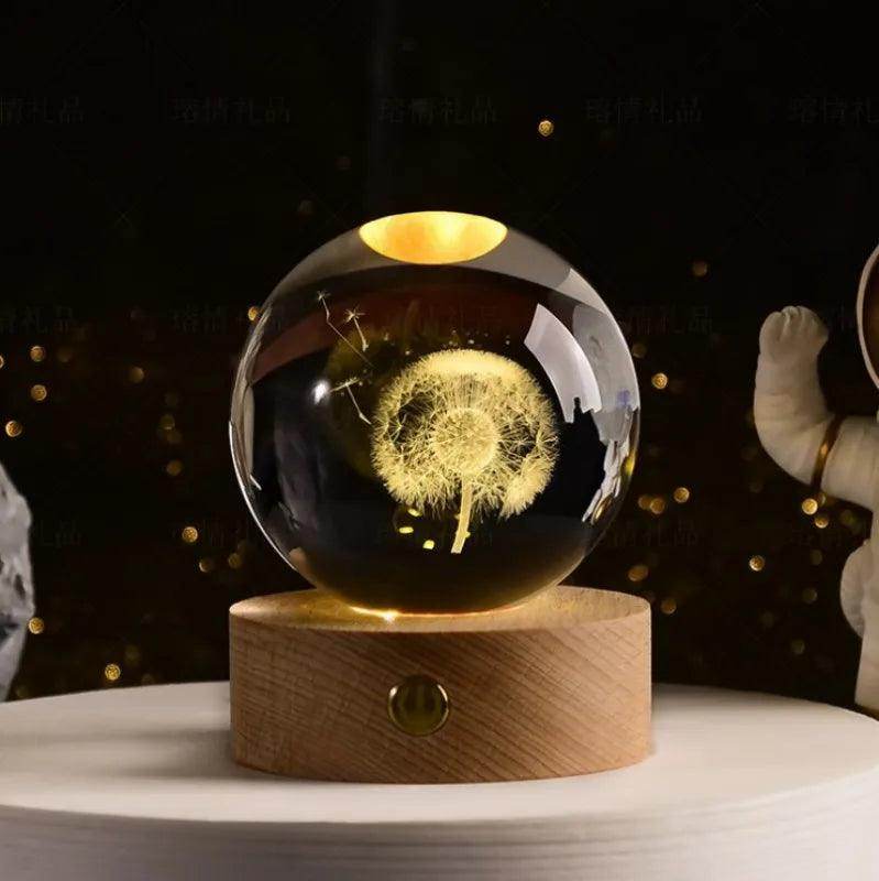 Glowing Planetary Galaxy Night Light Crystal Ball - Givenco