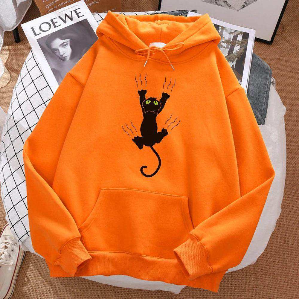 Naughty Black Cat Printed Man Hoody - Givenco