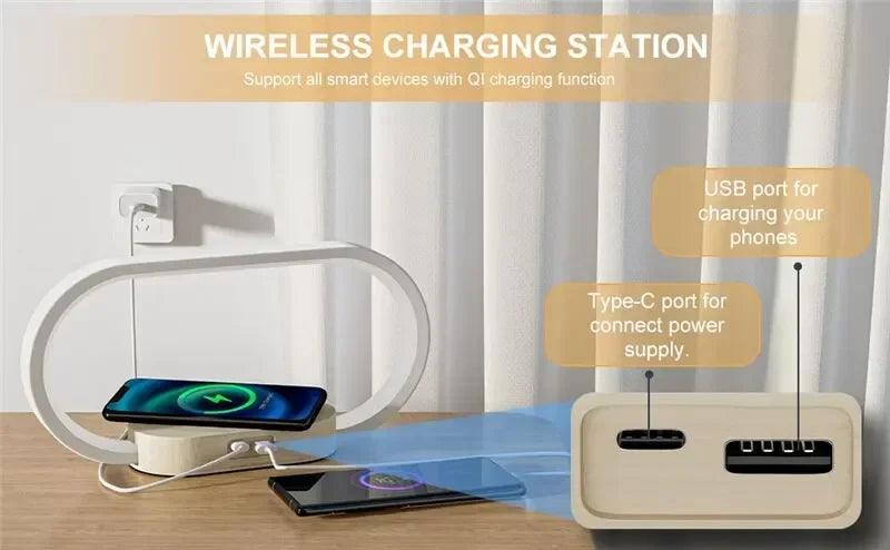 Wireless Charger Multifunction Pad Stand Clock LED . - 