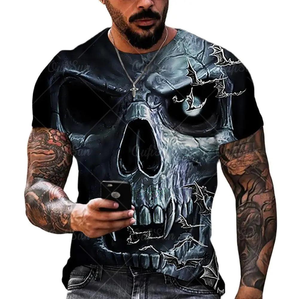 Fashion Skulls Graphic Print Men T-Shirts - Givenchyco