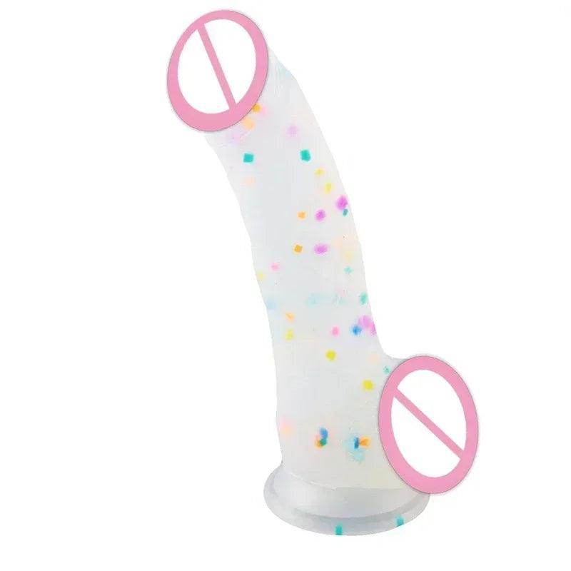 Confetti Dildo Realistic Clear Silicone Dildo - Givenco