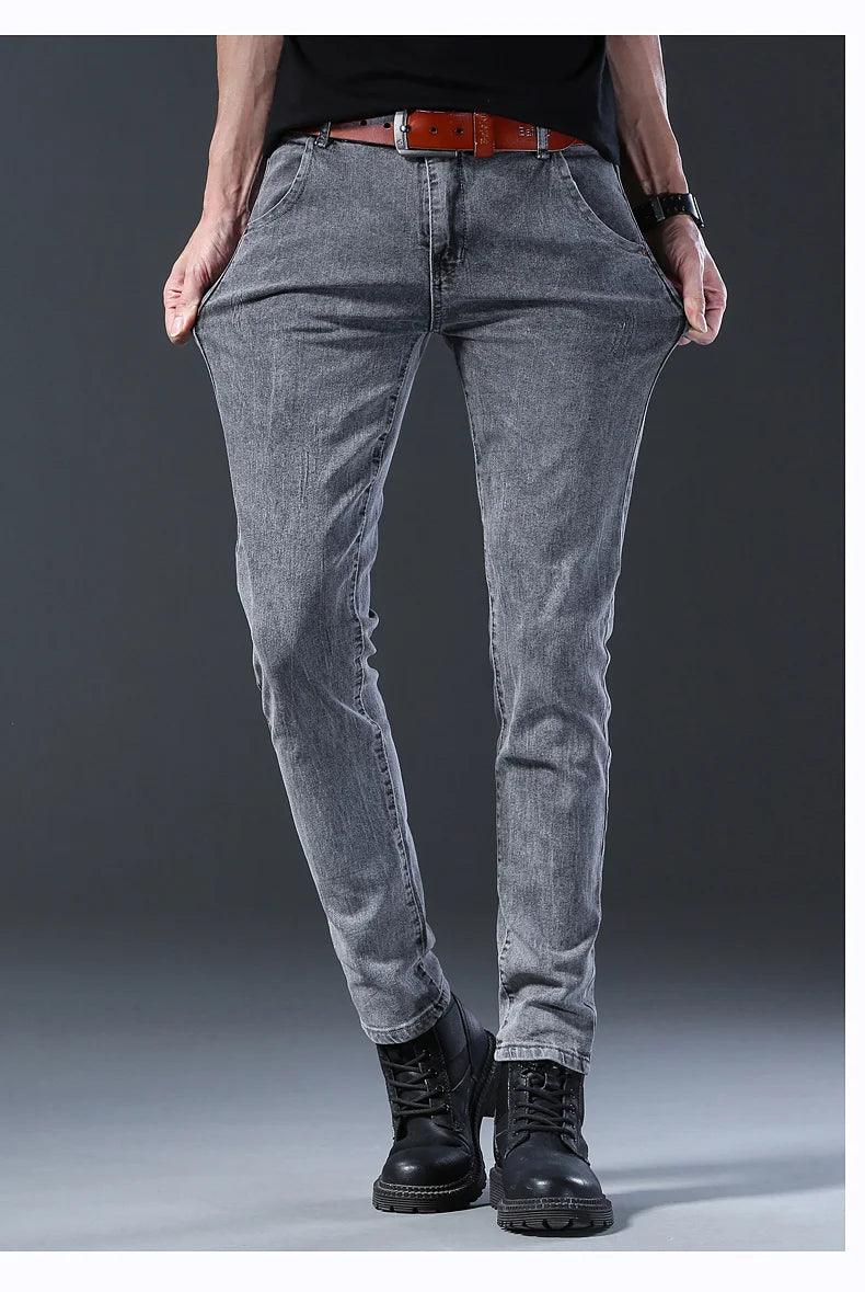 Grey Denim Jeans Men's Slim Elastic Pants - Givenchyco