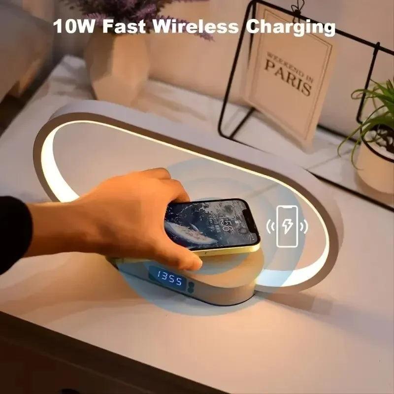 Wireless Charger Multifunction Pad Stand Clock LED . - 