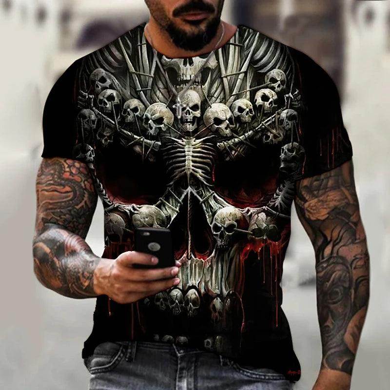 Fashion Skulls Graphic Print Men T-Shirts - Givenco