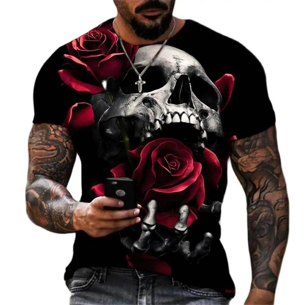 Fashion Skulls Graphic Print Men T-Shirts - Givenco