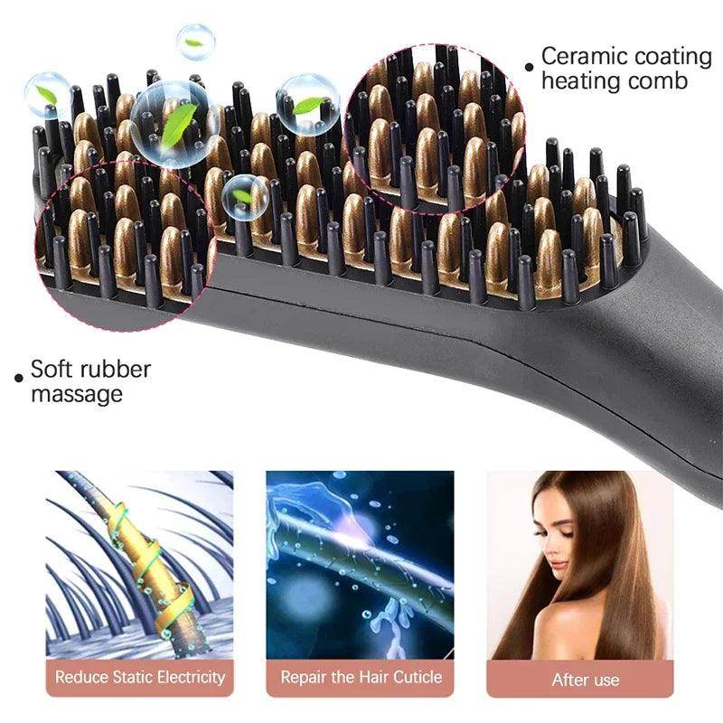 Electric Hot Comb Hair Straightener - Givenco