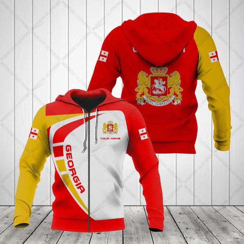 Georgia Emblem Graphic Zipper Hoodies - Givenco