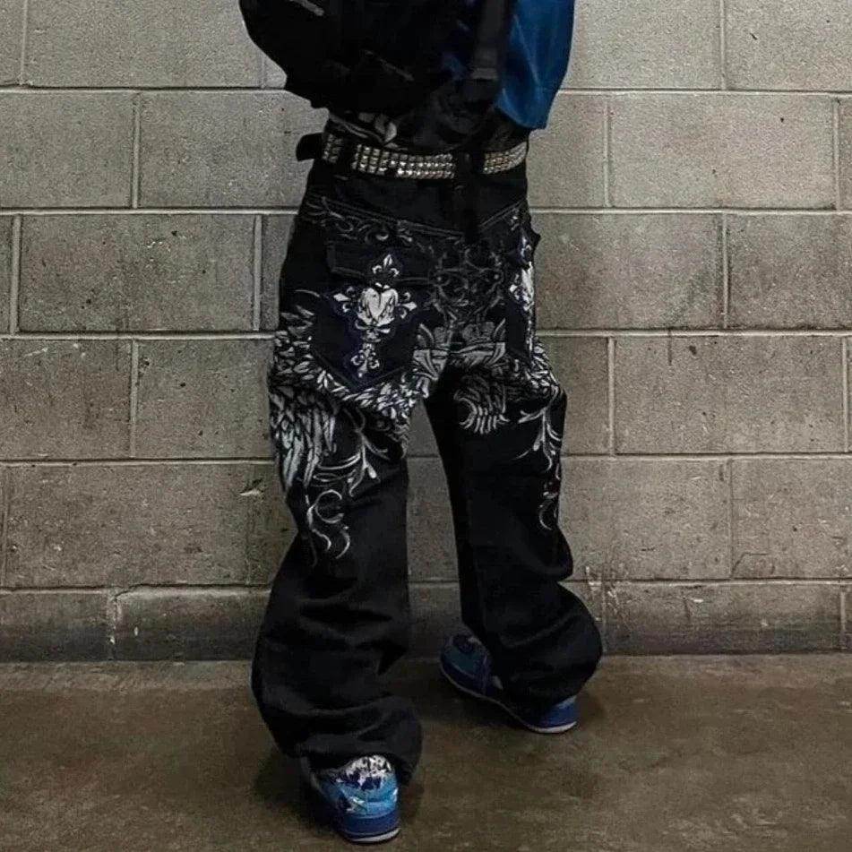 American Fashion Pattern Print Jeans - Givenco