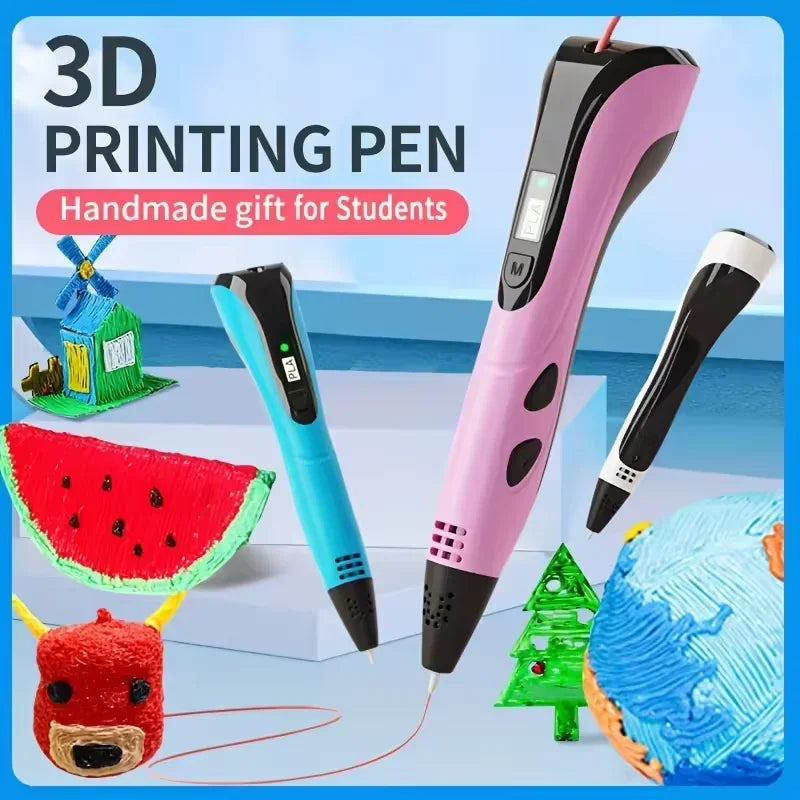 New Style 3D Printing Pen 3D Pen Set for Kids with Power Supply Pla Filament Travel Case Birthday Christmas Gift for Kids 