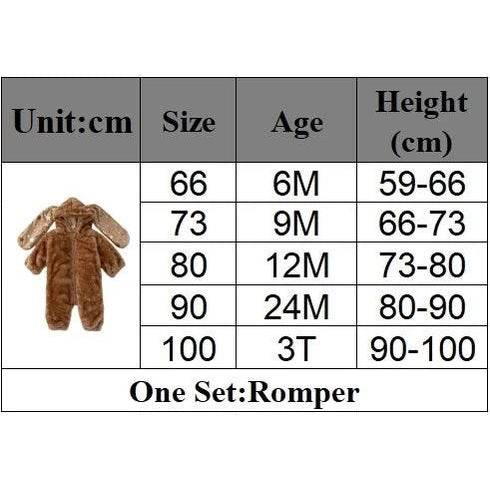 Winter Baby Girls Boy Rabbit Romper - Givenco