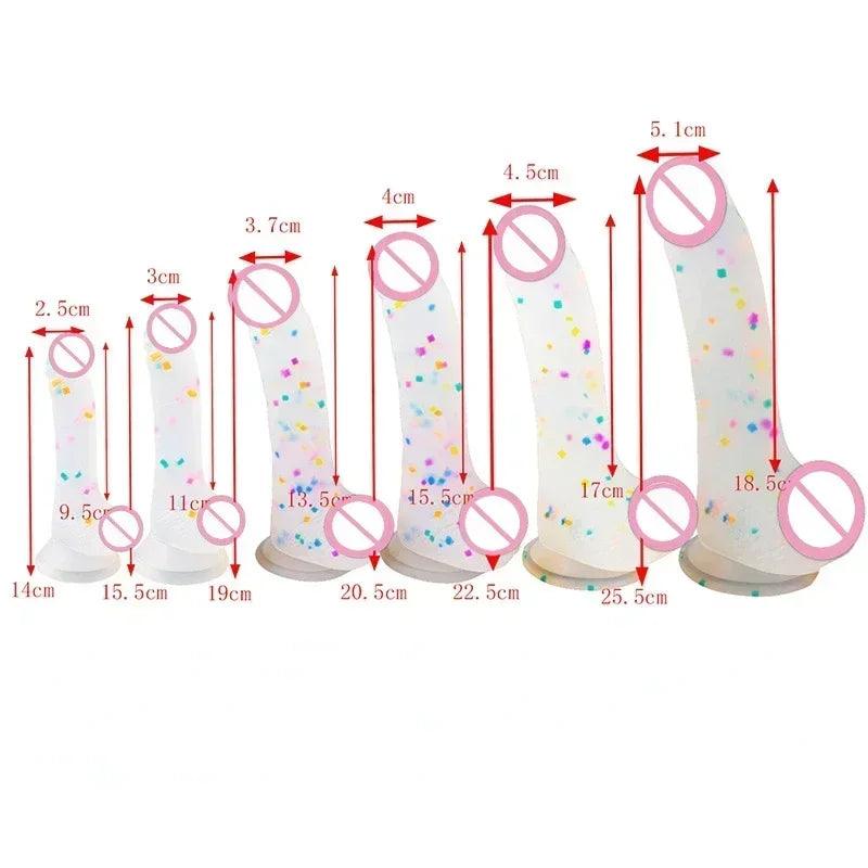 Confetti Dildo Realistic Clear Silicone Dildo - Givenchyco