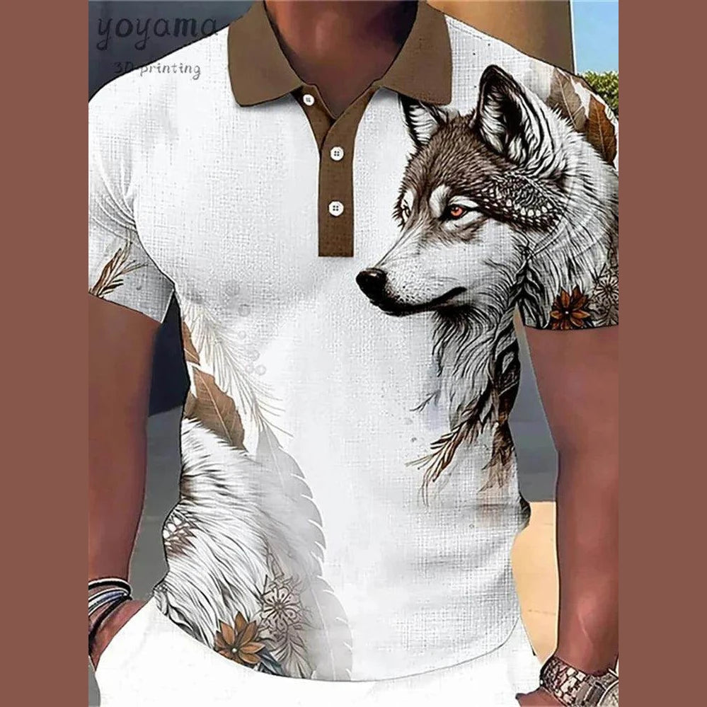 Lion Print Polo T-shirts - Givenco