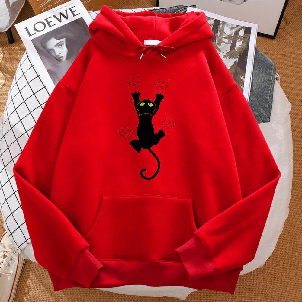 Naughty Black Cat Printed Man Hoody - Givenco
