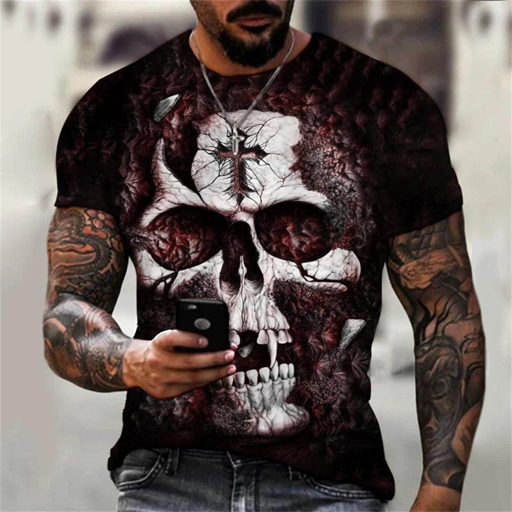 Fashion Skulls Graphic Print Men T-Shirts - Givenco