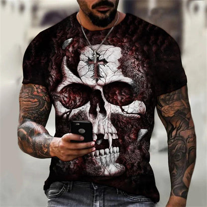 Fashion Skulls Graphic Print Men T-Shirts - Givenchyco