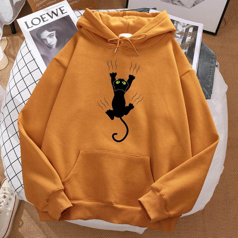 Naughty Black Cat Printed Man Hoody - Givenco
