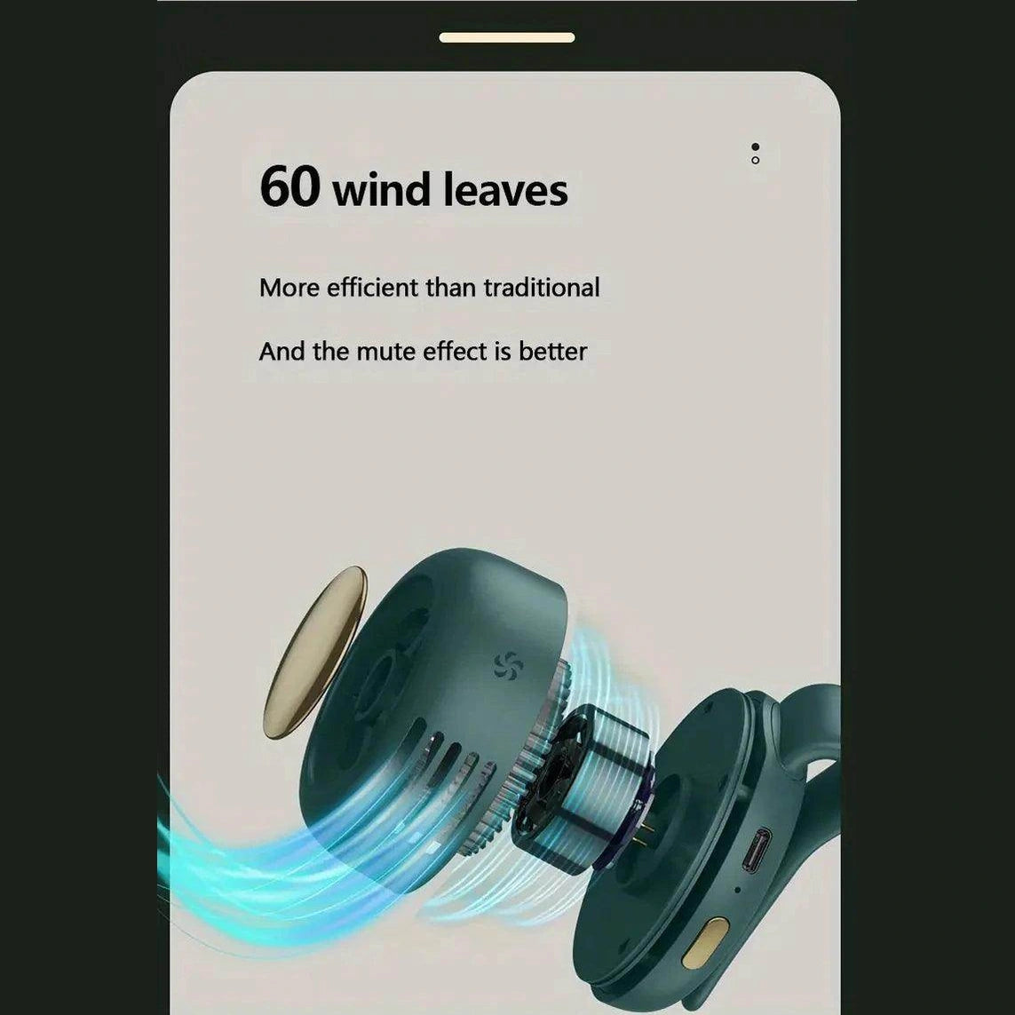 Portable silent mini bladeless electric fan - Givenco