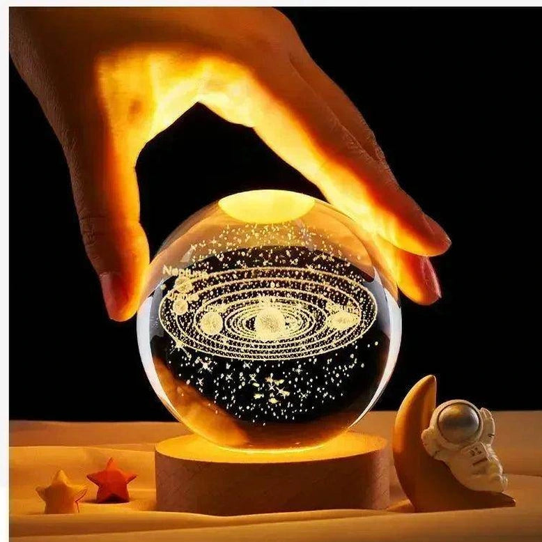 Glowing Planetary Galaxy Night Light Crystal Ball - Givenco