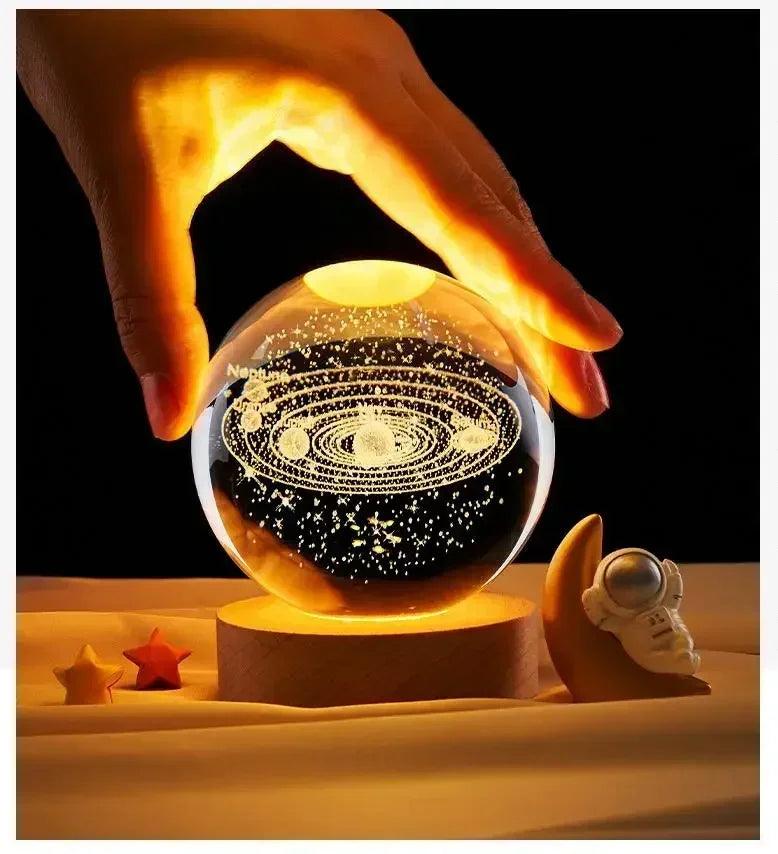 Glowing Planetary Galaxy Night Light Crystal Ball - 