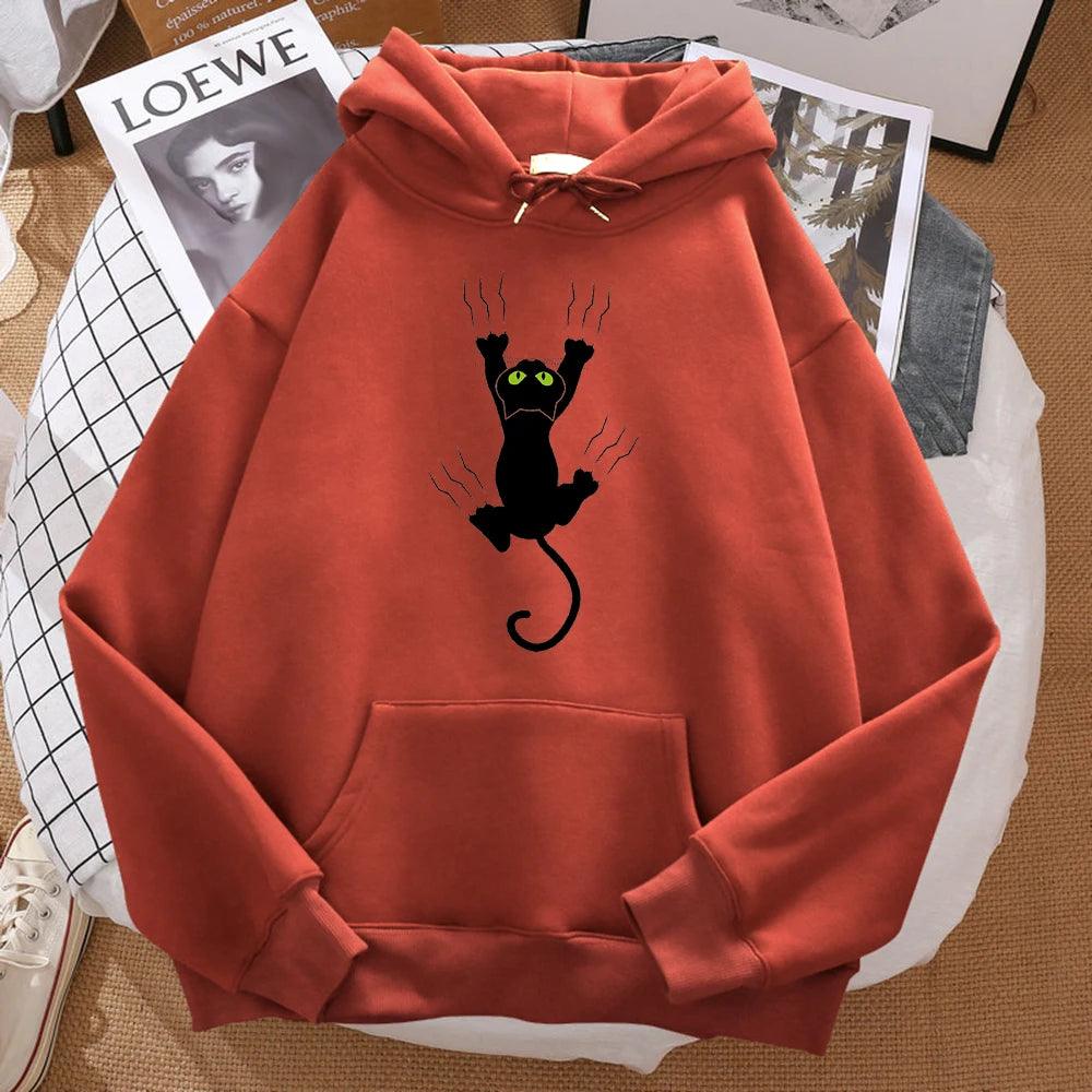 Naughty Black Cat Printed Man Hoody - Givenchyco