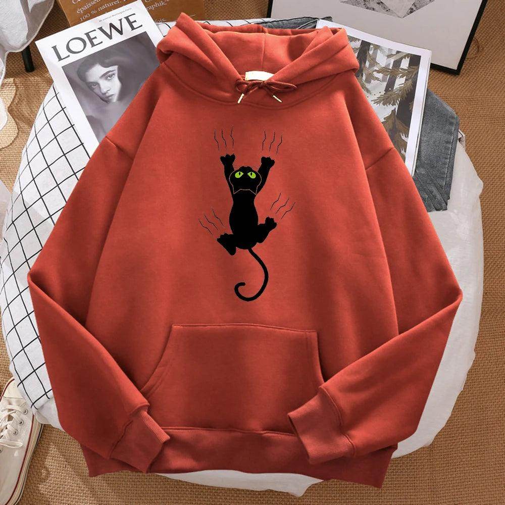 Naughty Black Cat Printed Man Hoody - Givenco