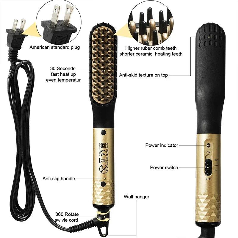 Electric Hot Comb Hair Straightener - 