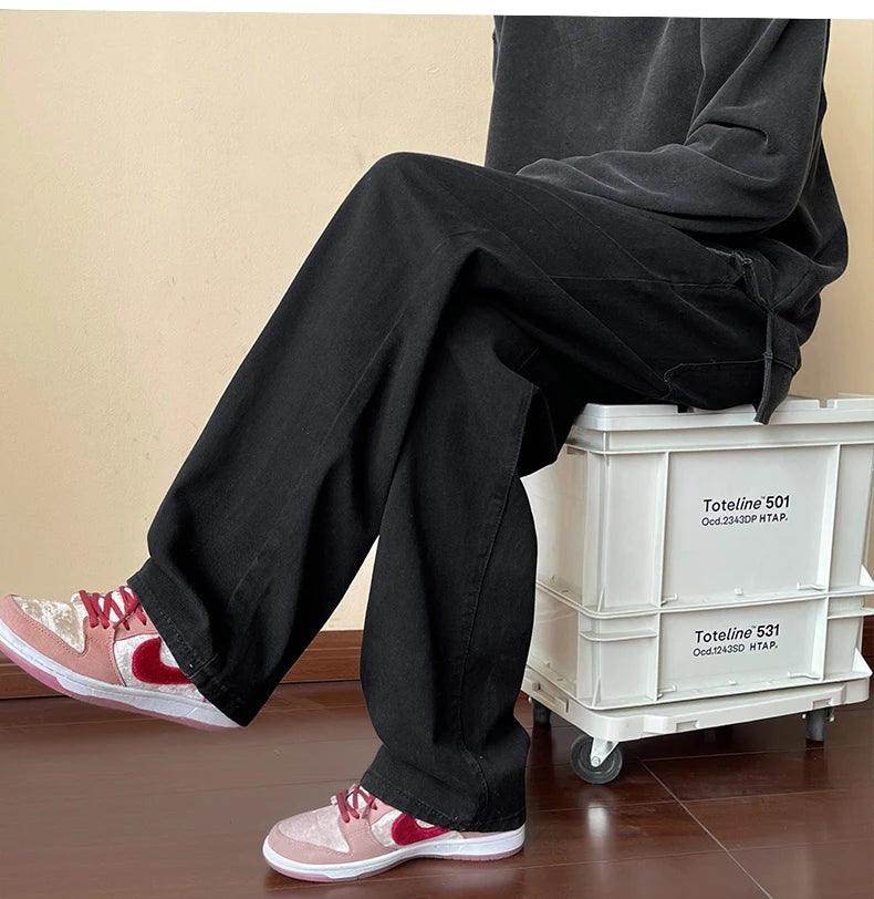 Elastic Waist Wide Leg Baggy Jeans - Givenco