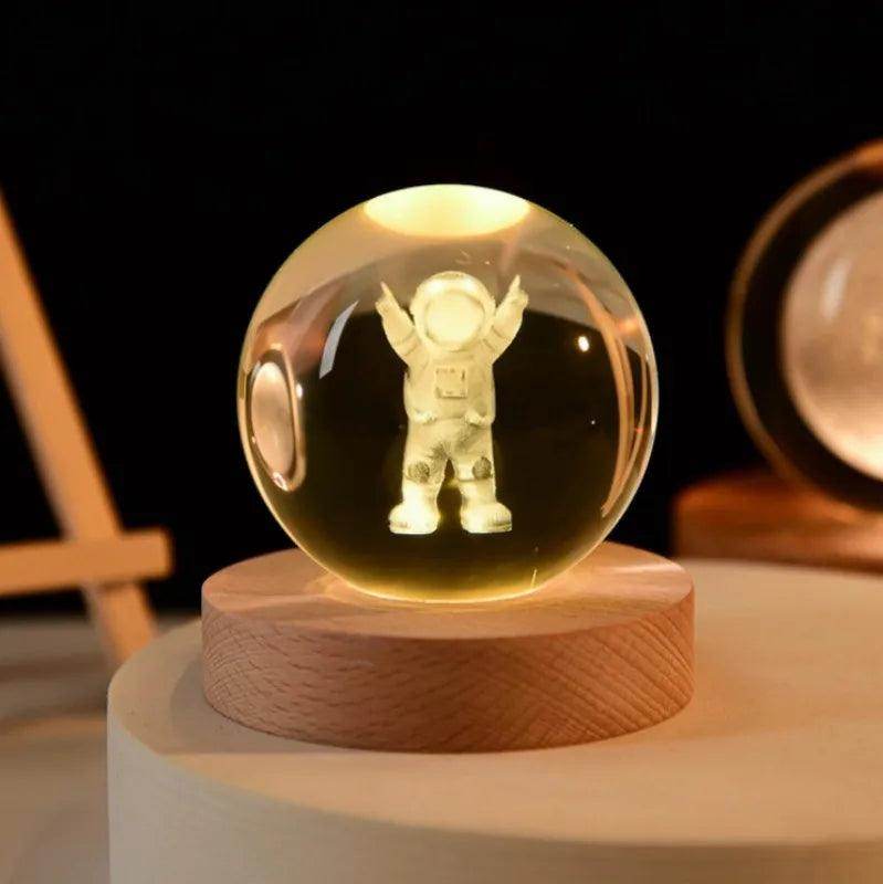 Glowing Planetary Galaxy Night Light Crystal Ball - Givenco