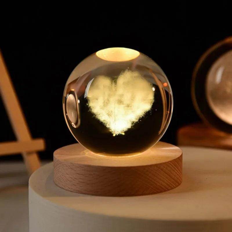Glowing Planetary Galaxy Night Light Crystal Ball - Givenco