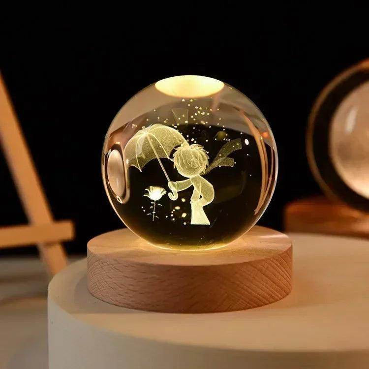 Glowing Planetary Galaxy Night Light Crystal Ball - Givenco