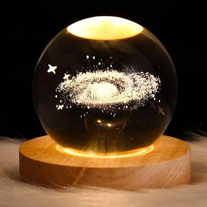 Glowing Planetary Galaxy Night Light Crystal Ball - 