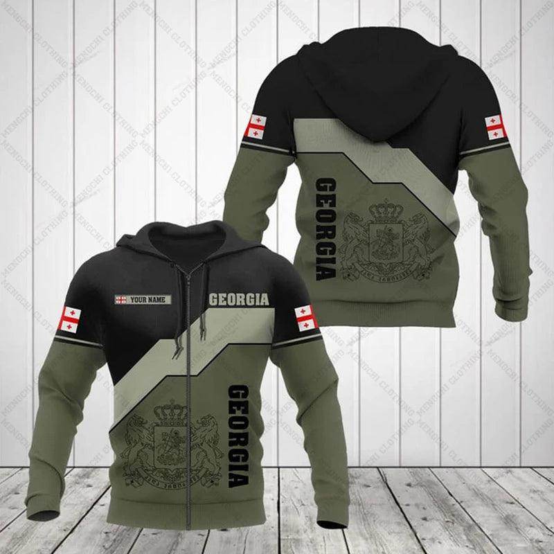 Georgia Emblem Graphic Zipper Hoodies - Givenco