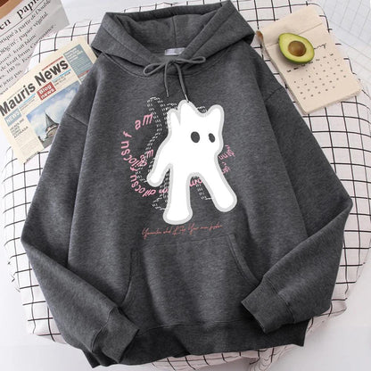 Ghost Cat Funny Abstract Print Hoody - Givenchyco