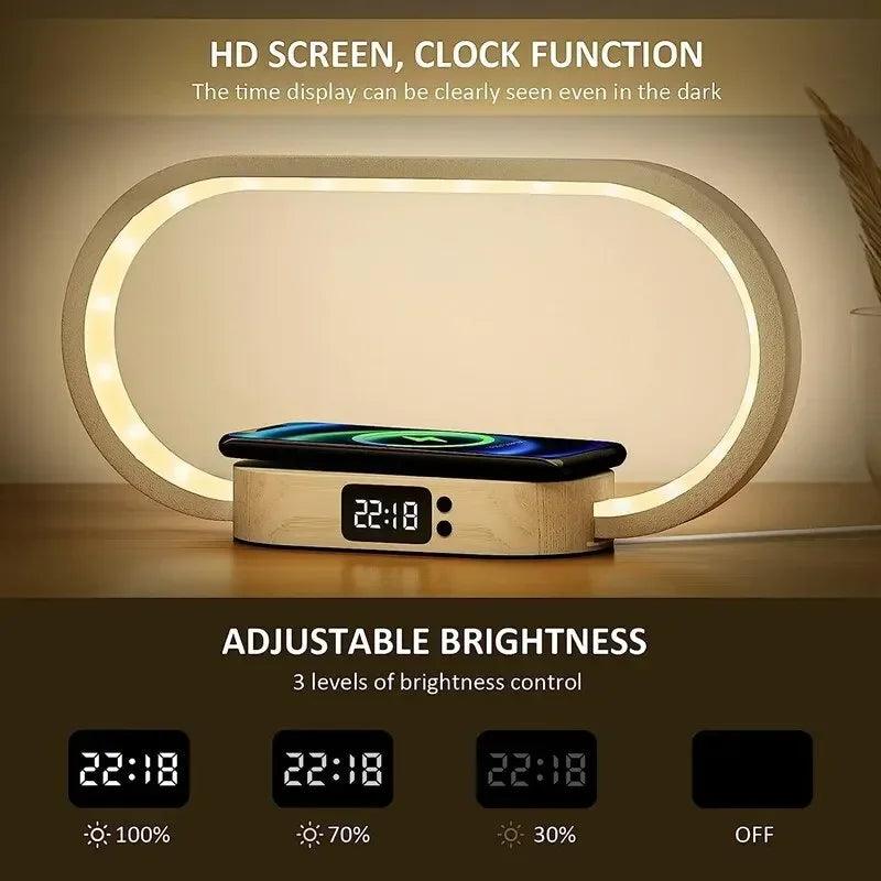 Wireless Charger Multifunction Pad Stand Clock LED . - 