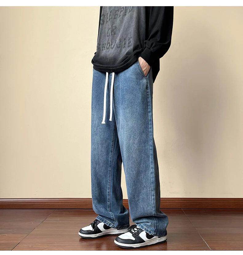 Elastic Waist Wide Leg Baggy Jeans - Givenco