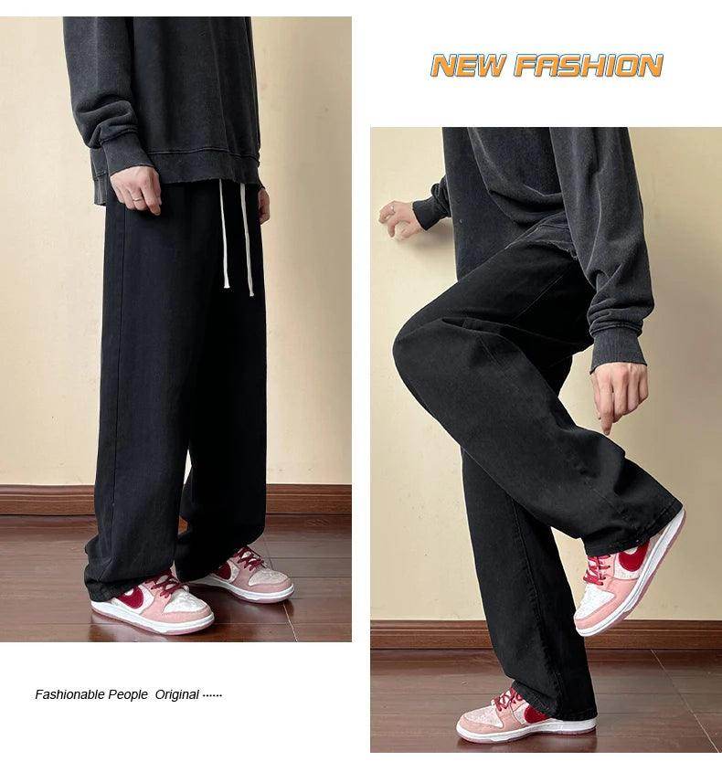 Elastic Waist Wide Leg Baggy Jeans - Givenco