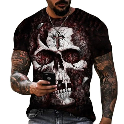 Fashion Skulls Graphic Print Men T-Shirts - Givenchyco