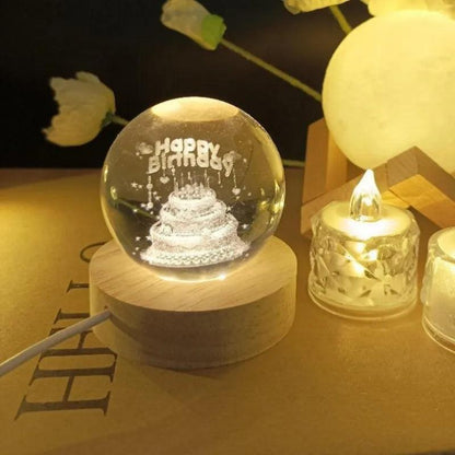 Glowing Planetary Galaxy Night Light Crystal Ball - 