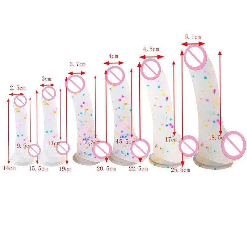 Confetti Dildo Realistic Clear Silicone Dildo - Givenco