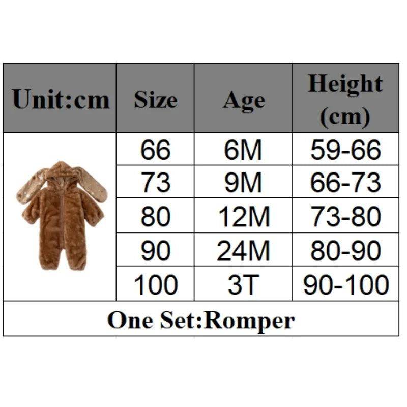 Winter Baby Girls Boy Rabbit Romper - Givenco