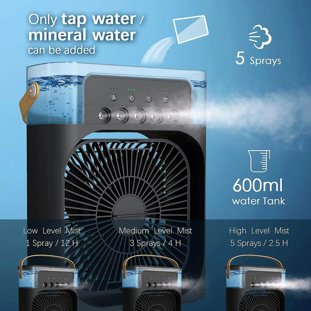 portable 3 in 1 humidifier fan water cooling air conditioning - Givenco