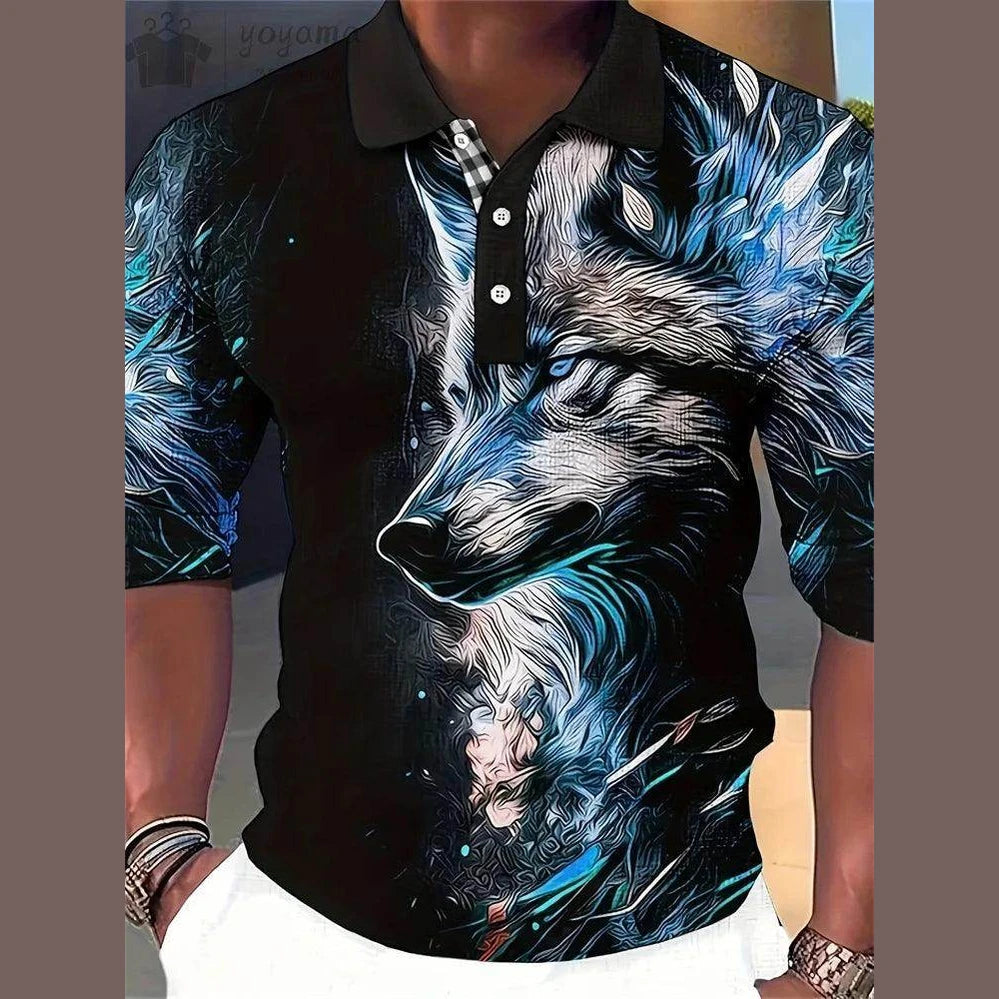 Lion Print Polo T-shirts - Givenco