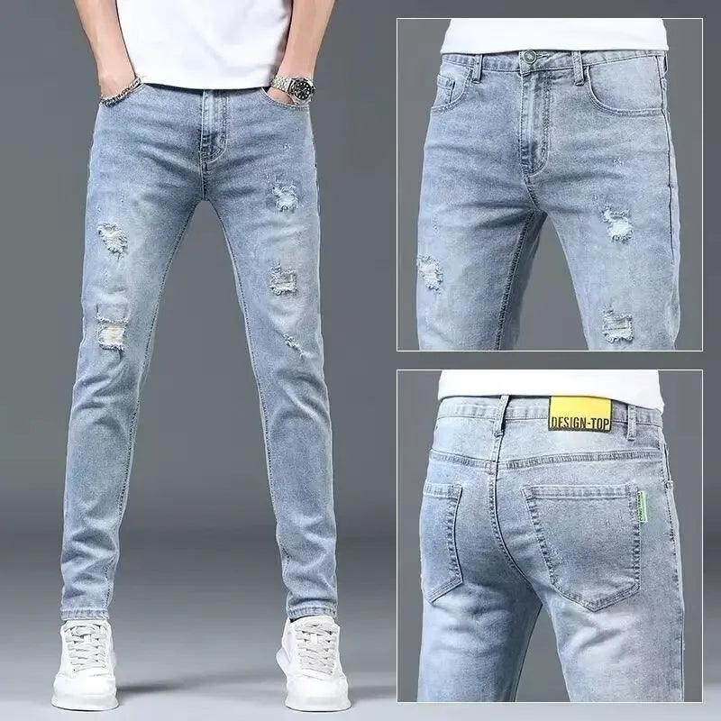 Summer Thin Smoke Gray Jeans - Givenchyco