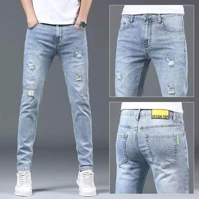 Summer Thin Smoke Gray Jeans - Givenco