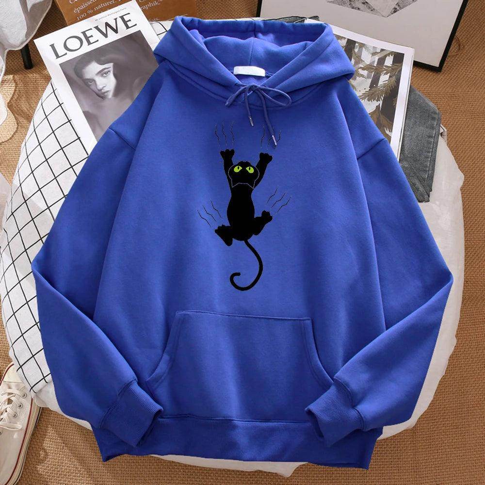 Naughty Black Cat Printed Man Hoody - Givenco