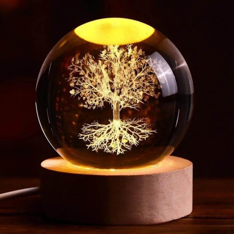 Glowing Planetary Galaxy Night Light Crystal Ball - Givenco