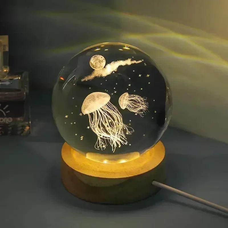 Glowing Planetary Galaxy Night Light Crystal Ball - Givenco