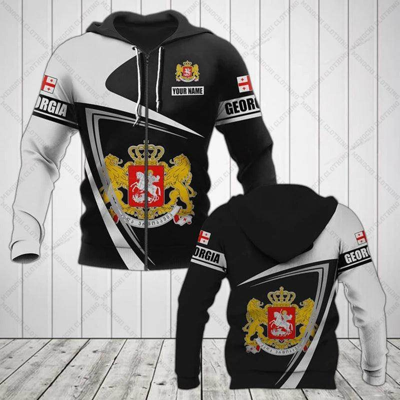 Georgia Emblem Graphic Zipper Hoodies - Givenco