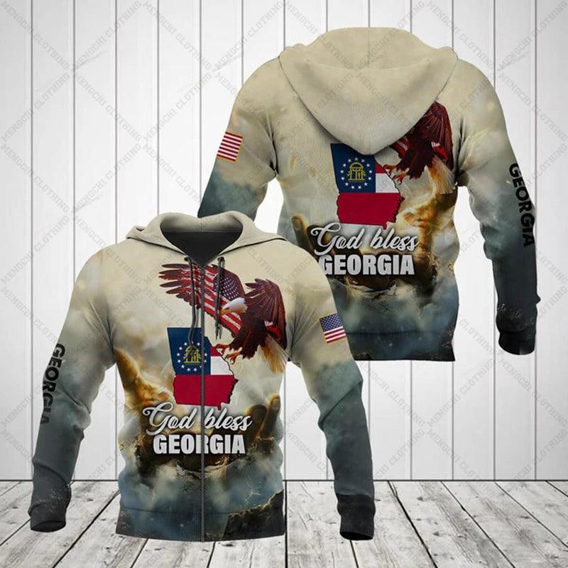 Georgia Emblem Graphic Zipper Hoodies - Givenchyco